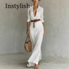 Khaki Belted Wrap Maxi Dress