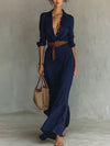 Khaki Belted Wrap Maxi Dress