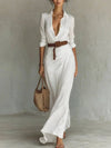 Khaki Belted Wrap Maxi Dress