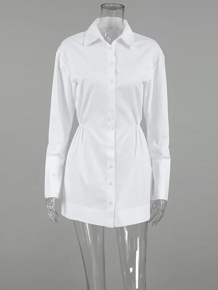 Trendix Button Lapel Shirt Dress