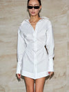 Trendix Button Lapel Shirt Dress