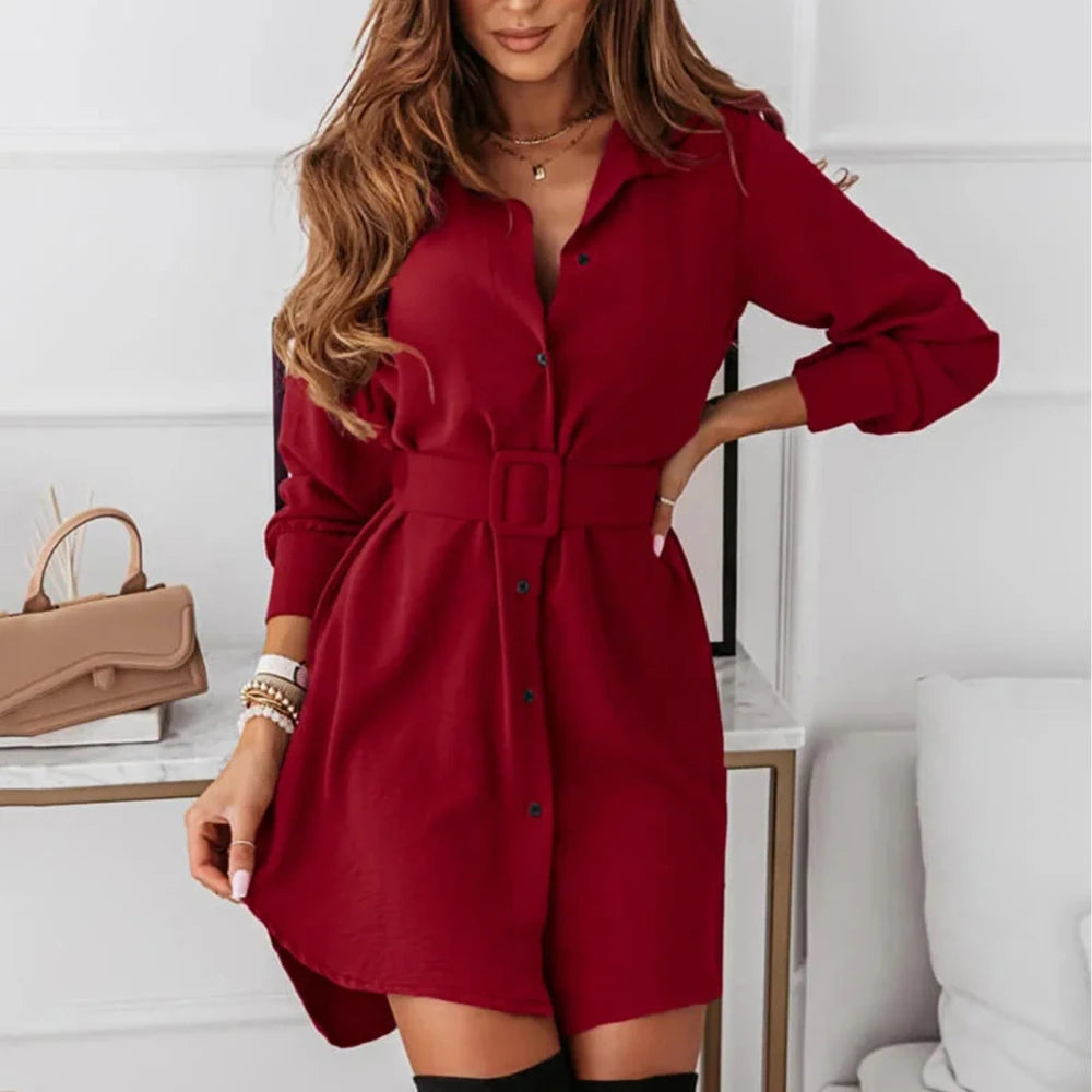 Long Sleeve Casual Shirt Dress