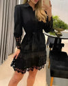Lace Hollow Shirt Dress