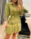 Lace Hollow Shirt Dress