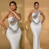 Rhinestone One-Shoulder Bandage Dress
