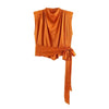 Orange Satin Ribbon Top