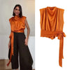 Orange Satin Ribbon Top