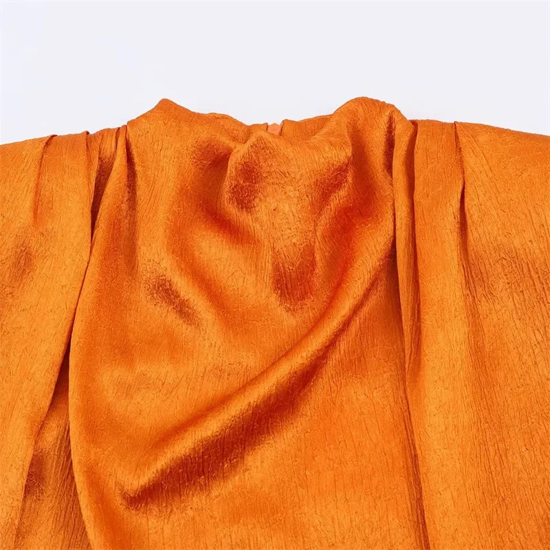 Orange Satin Ribbon Top