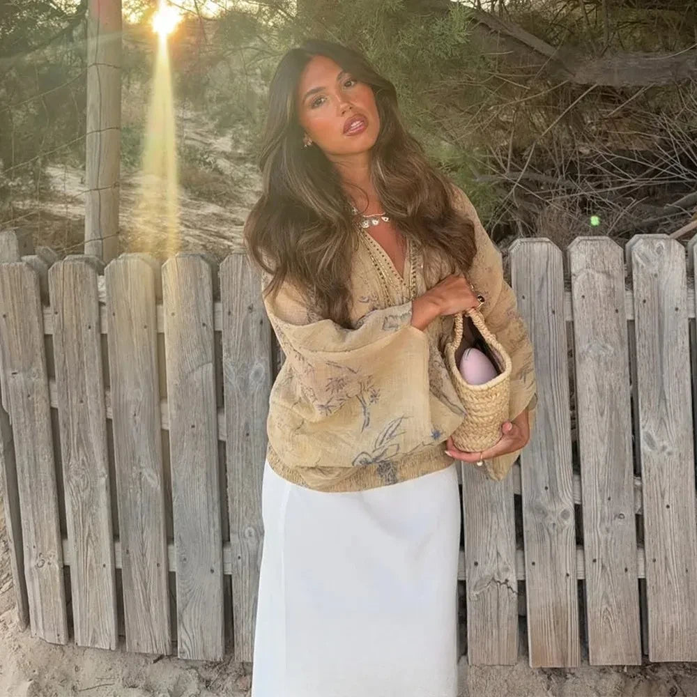 Boho Tie Dye Long Sleeve Blouse