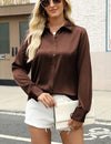 Zeagoo Satin Button Down Shirt