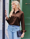 Zeagoo Satin Button Down Shirt