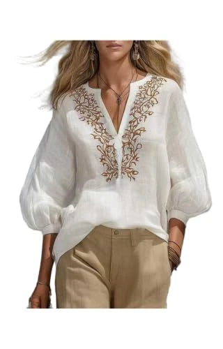 Floral Embroidered Boho Vacation Top