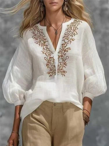 Floral Embroidered Boho Vacation Top