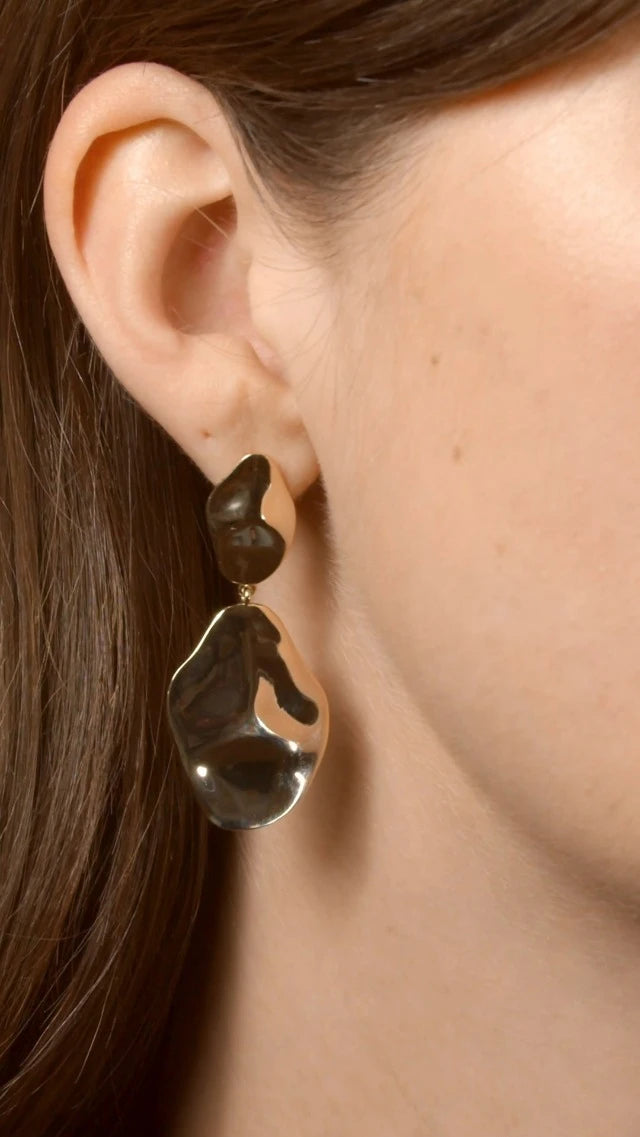 Pavoi Hammered Teardrop Dangle Earrings