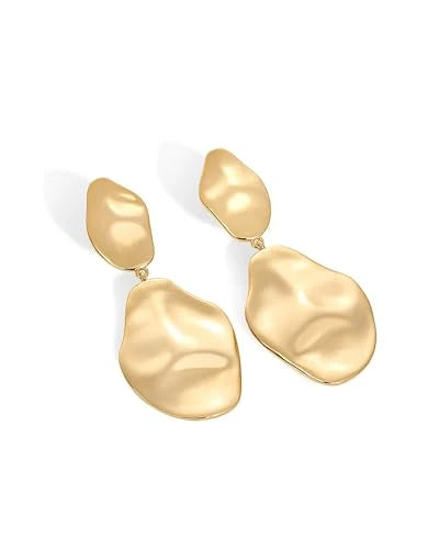Pavoi Hammered Teardrop Dangle Earrings
