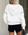 Fleece Lined Half Zip Cropped Hoodie