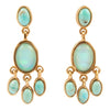 Blue Opal Golden Chandelier Earrings