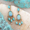 Blue Opal Golden Chandelier Earrings