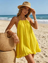 Lightweight Pleated Halter Chiffon Dress