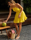 Lightweight Pleated Halter Chiffon Dress