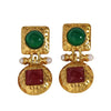 Gold Plated Boho Gemstone Earrings