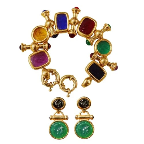 Vintage Cameo Silhouette Jewelry Set