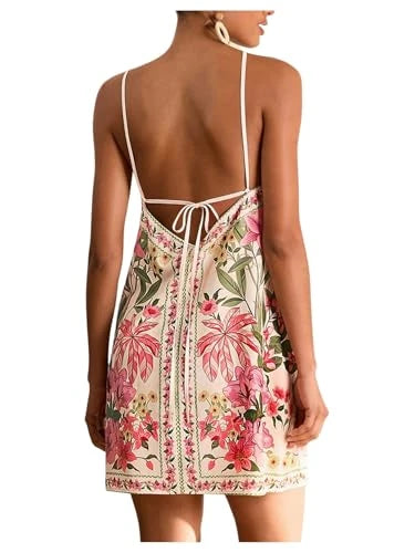 RoseSeek Tropical Halter Sundress