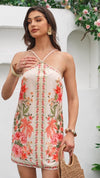RoseSeek Tropical Halter Sundress