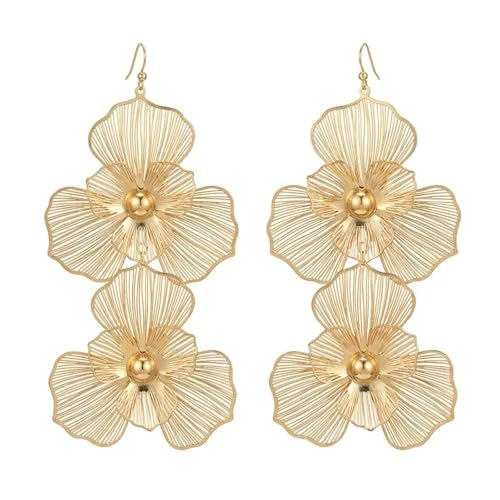 Floral Petal Dangle Earrings