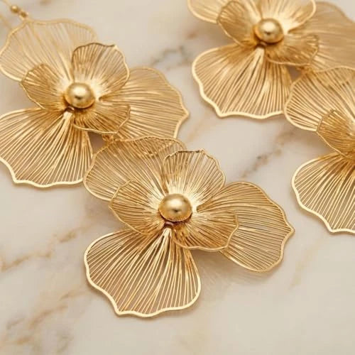 Floral Petal Dangle Earrings