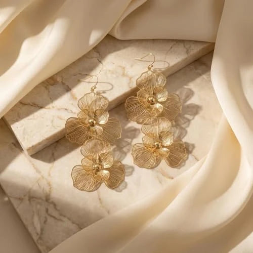 Floral Petal Dangle Earrings