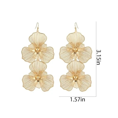 Floral Petal Dangle Earrings