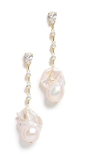 By Adina Eden Pearl Dangling Stud Earrings