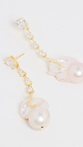 By Adina Eden Pearl Dangling Stud Earrings