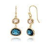 Gold-Plated Simulated Sapphire Dangle Earrings