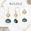 Gold-Plated Simulated Sapphire Dangle Earrings