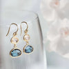 Gold-Plated Simulated Sapphire Dangle Earrings