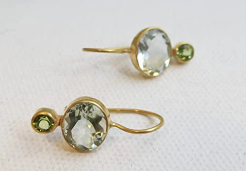 Natural Gemstone Sterling Silver Drop Earrings