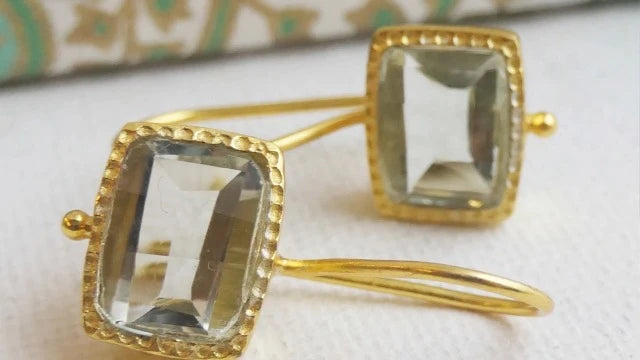 Handmade Gold Vermeil Gemstone Drop Earrings