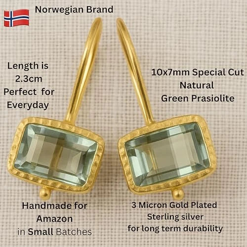 Handmade Gold Vermeil Gemstone Drop Earrings
