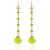 Peridot Crystal Heart Dangle Earrings