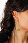 Peridot Crystal Heart Dangle Earrings