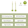 Peridot Crystal Heart Dangle Earrings