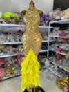 Sequined Feather Gala Dress
