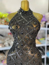 Sequined Feather Gala Dress