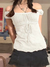 Lace Trim Off Shoulder Tee