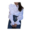 3D Floral Puff Sleeve Blouse