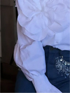 3D Floral Puff Sleeve Blouse