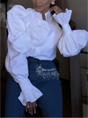 3D Floral Puff Sleeve Blouse