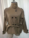 Belted Waist Cropped Trench Jacket